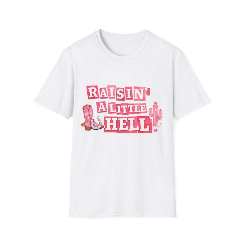 "Raisin' a Little Hell" Southern T-Shirt — Cowgirl Boots & Cactus Graphic