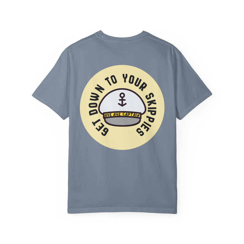 Aye Aye Captain Tee-Shirt | "Get Down to Your Skippies" Nautical Graphic Tee