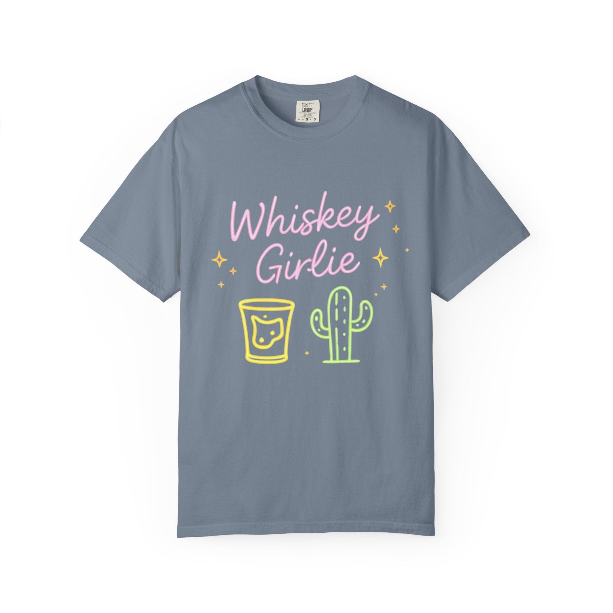 Whiskey Girlie| Southern Tee-Shirt — Neon Cactus & Shot Glass Graphic