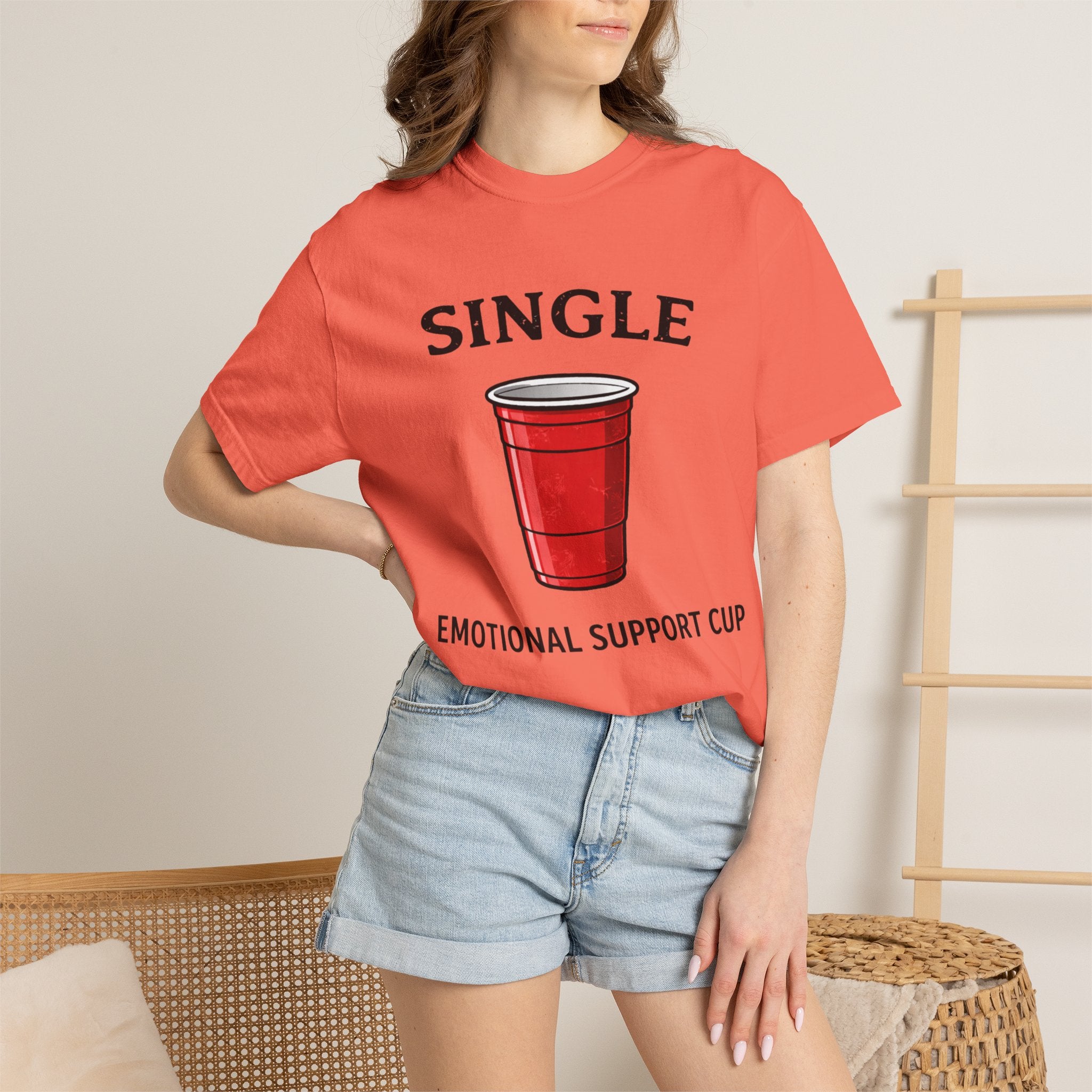 Single | Emotional Support Cup | Viral | Funny T-Shirt