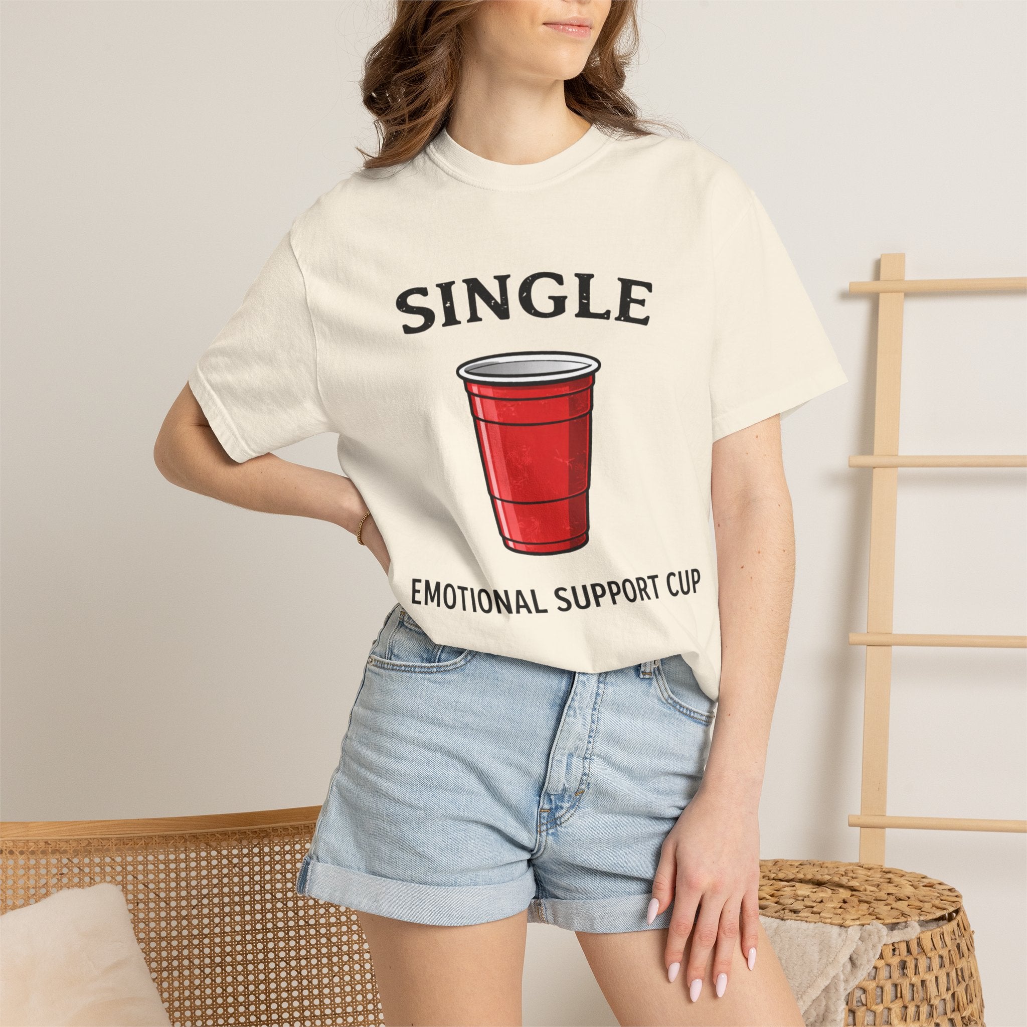 Single | Emotional Support Cup | Viral | Funny T-Shirt