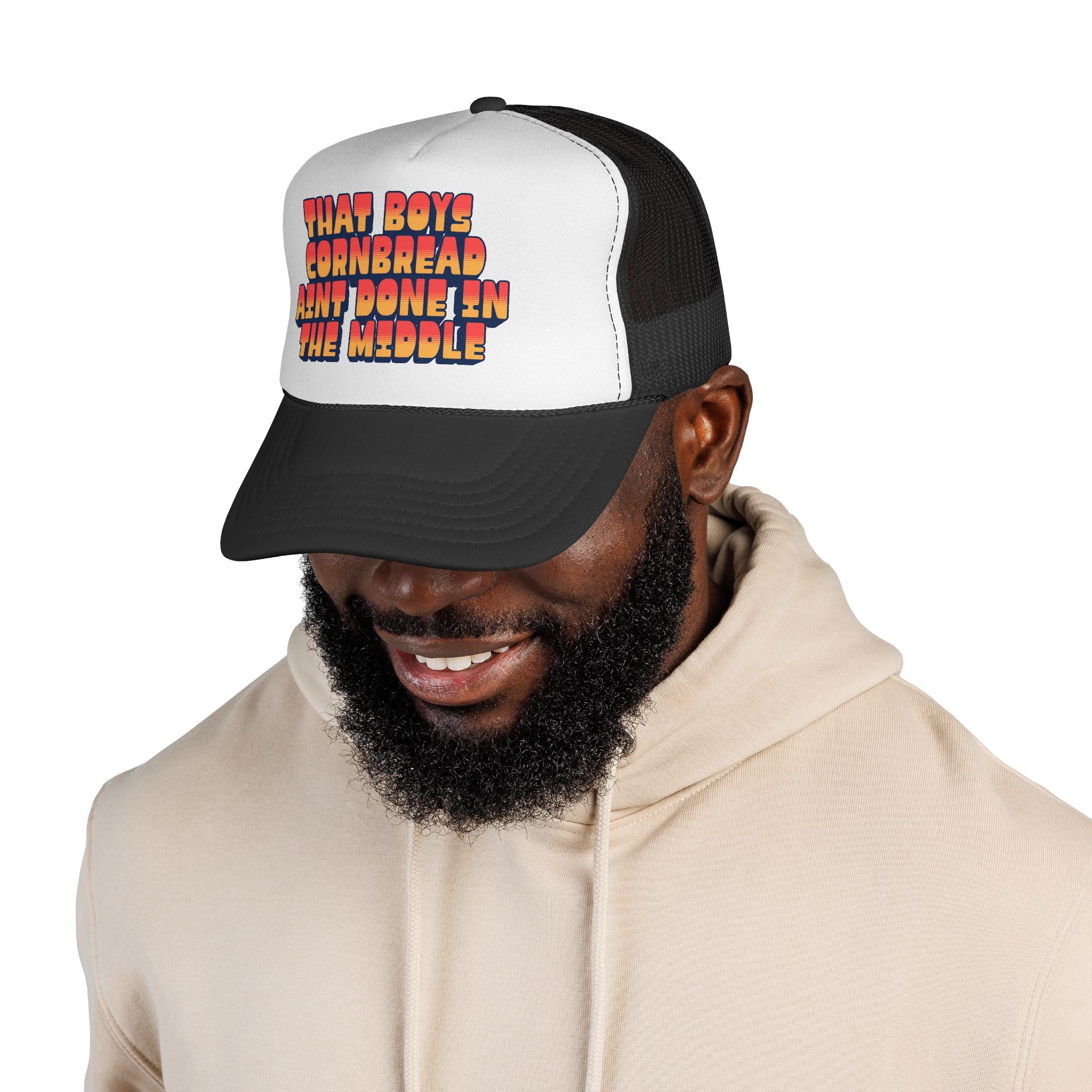 Trucker Cap | "That Boy's Cornbread Ain't Done in the Middle" Retro Mesh Hat