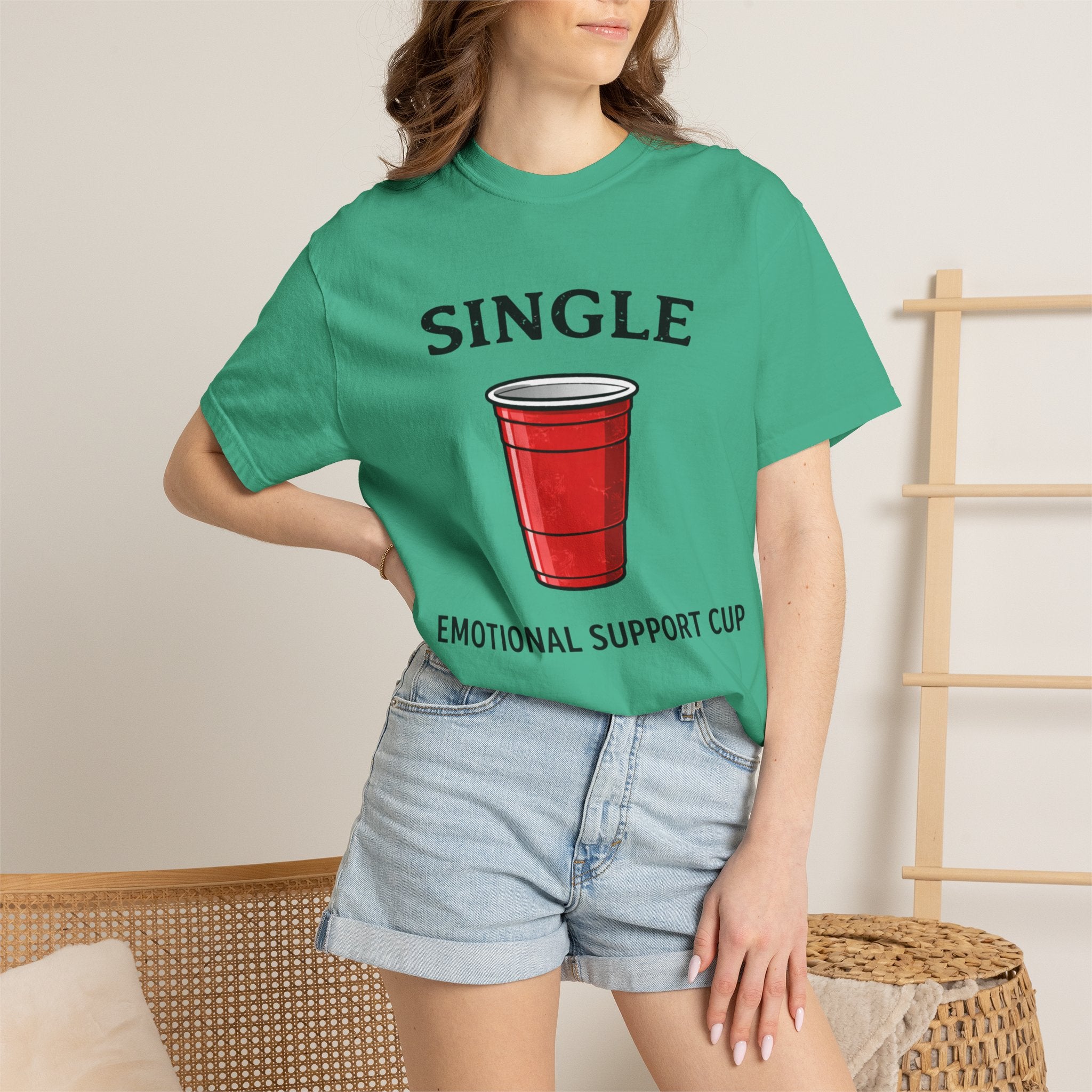 Single | Emotional Support Cup | Viral | Funny T-Shirt