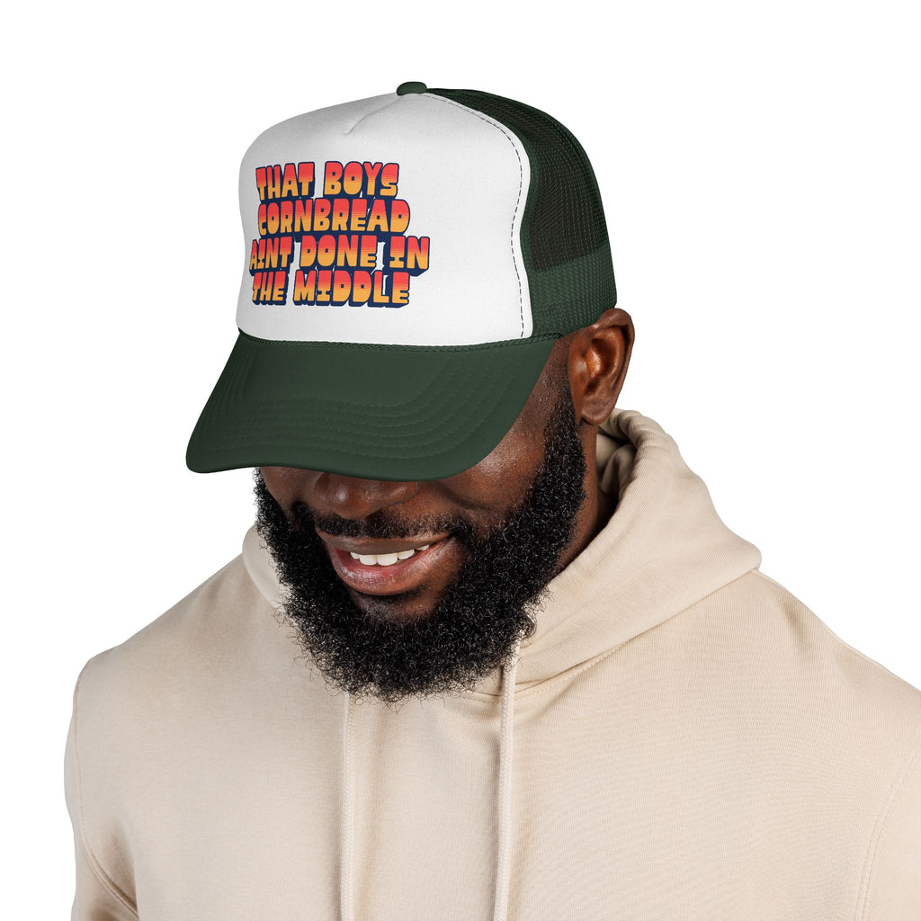 Trucker Cap | "That Boy's Cornbread Ain't Done in the Middle" Retro Mesh Hat