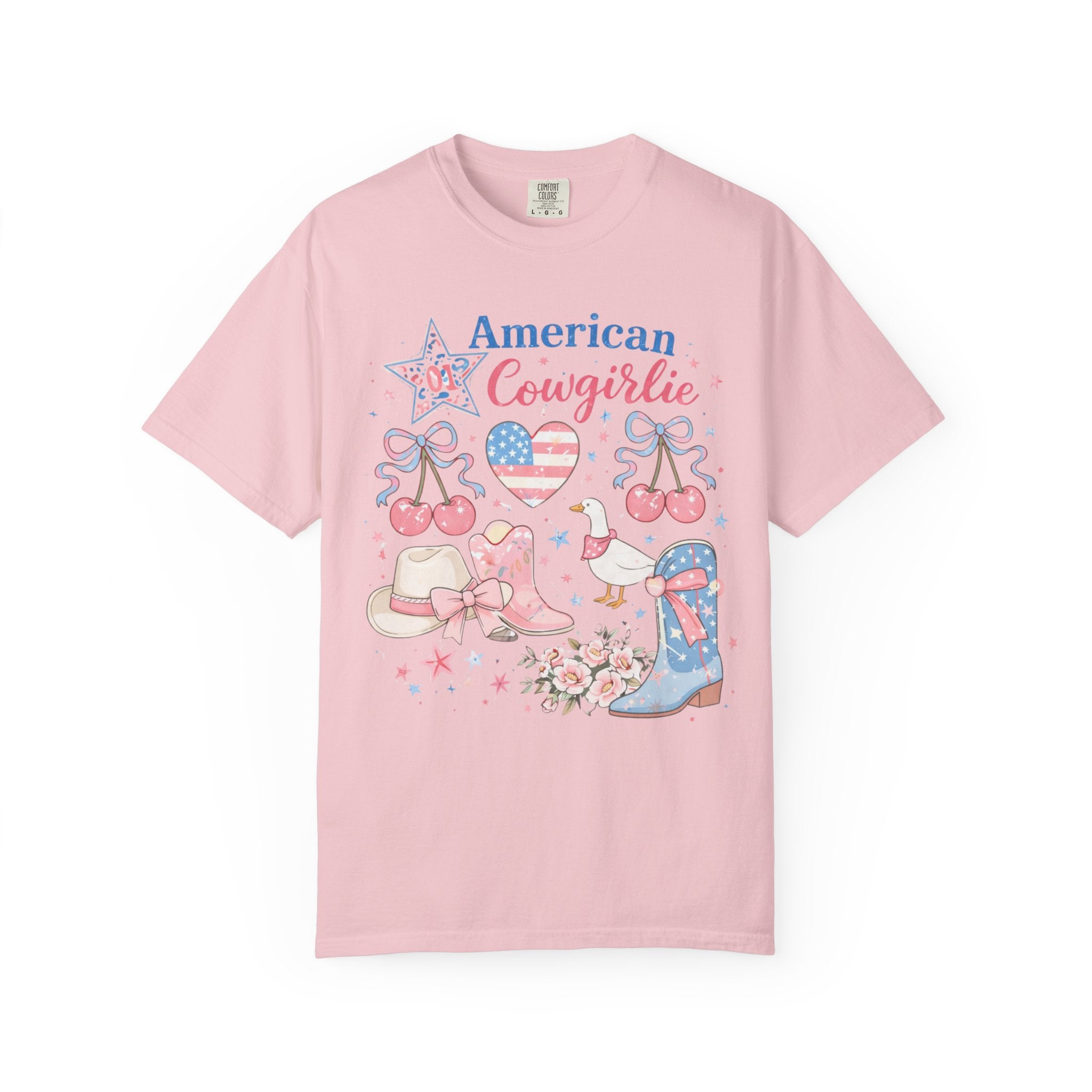 American Cowgirl Graphic T‑Shirt | Patriotic Cowgirl Viral T-Shirt