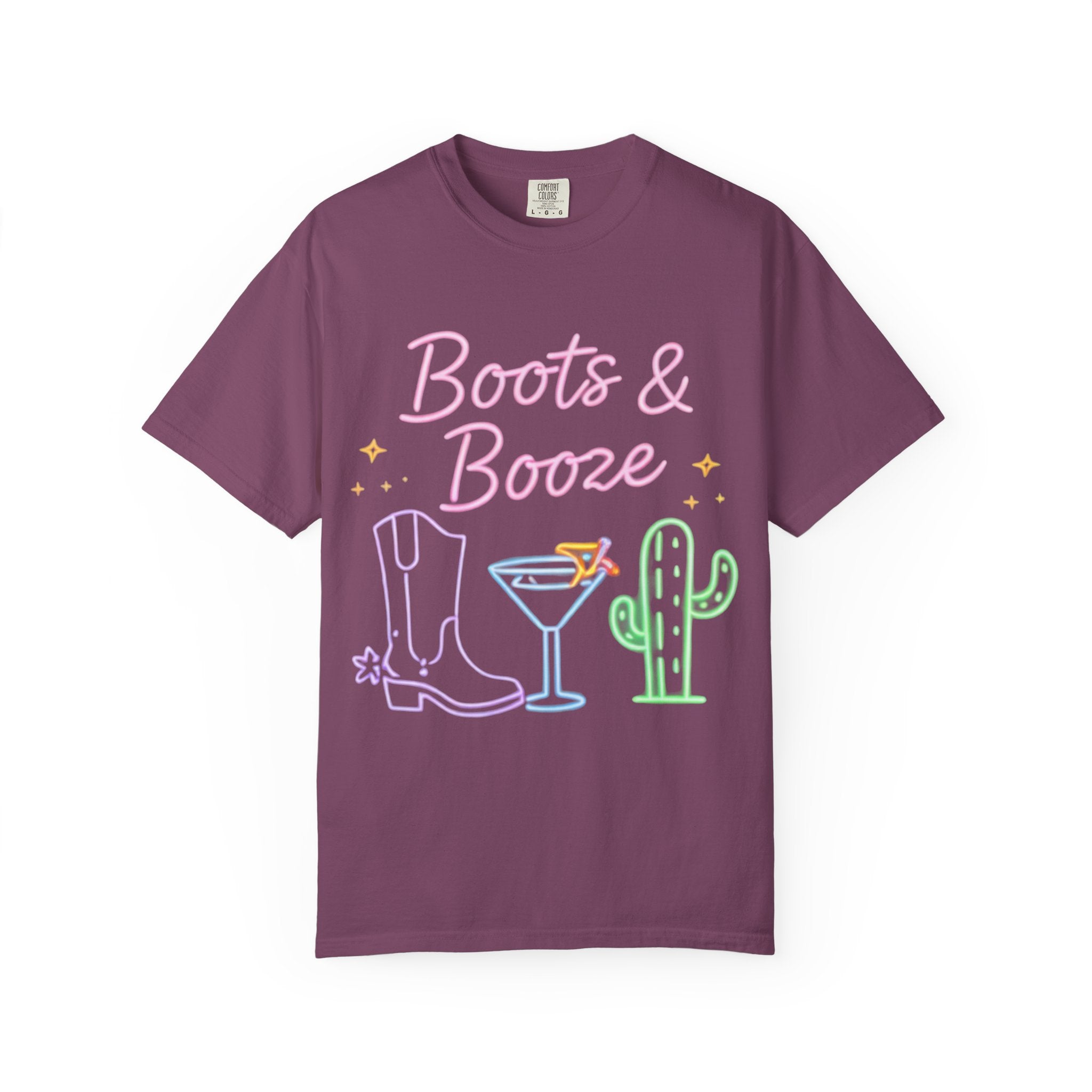 Country Giriel Neon Sign Tee-Shirt | Southern Girlie| Boots & Booze Graphic
