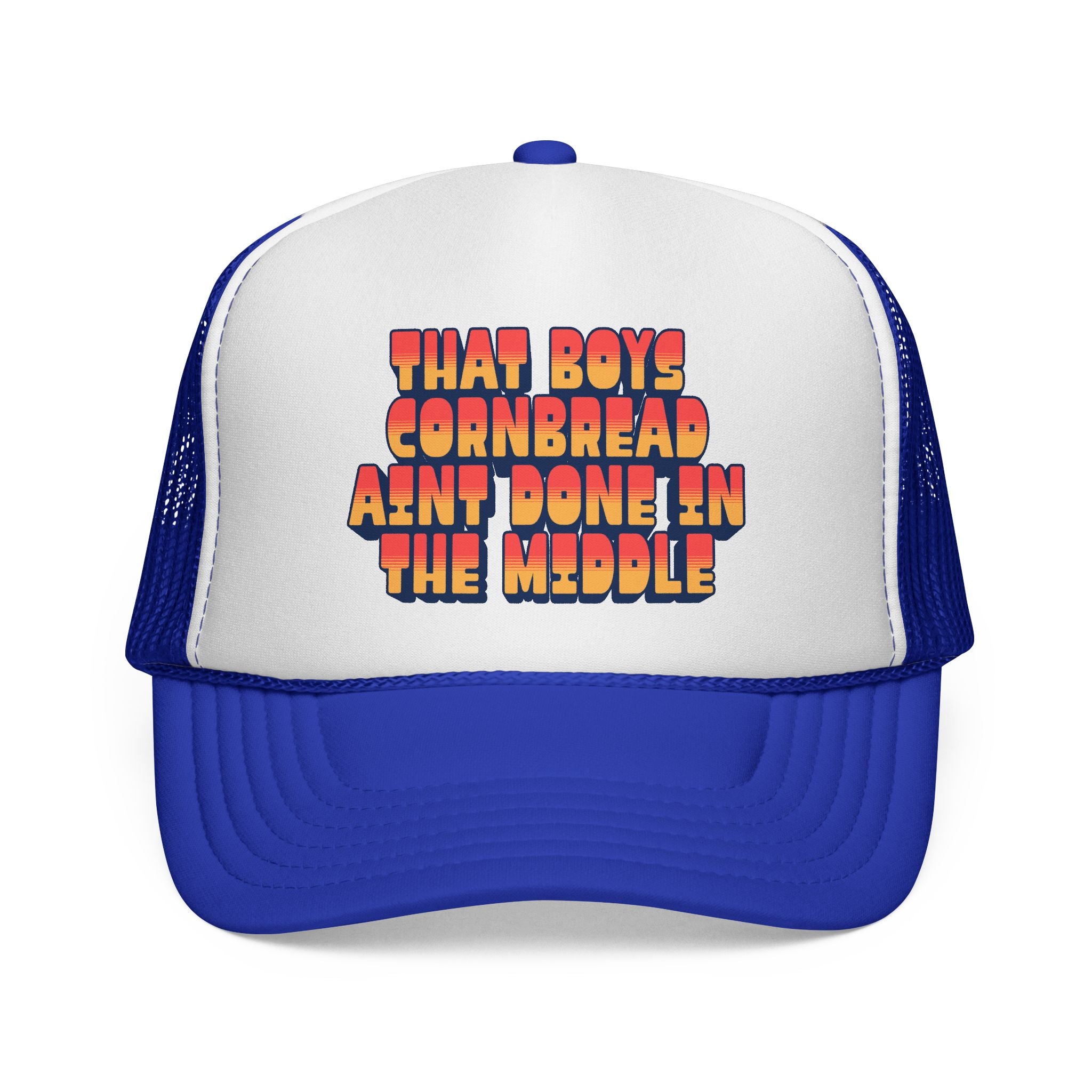 Trucker Cap | "That Boy's Cornbread Ain't Done in the Middle" Retro Mesh Hat