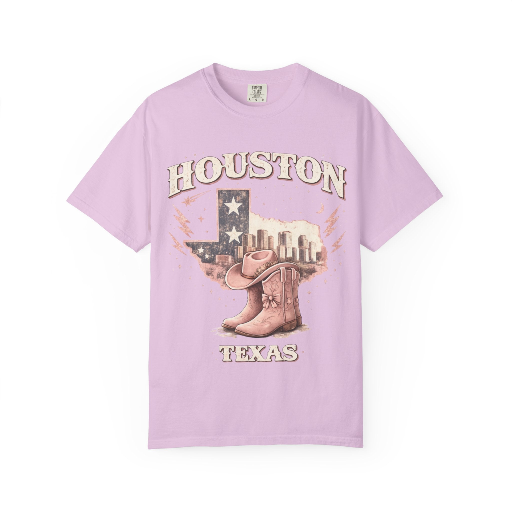 Houston Texas Cowgirl Boots T‑Shirt | Vintage Western Tee | Cowgirlie Style