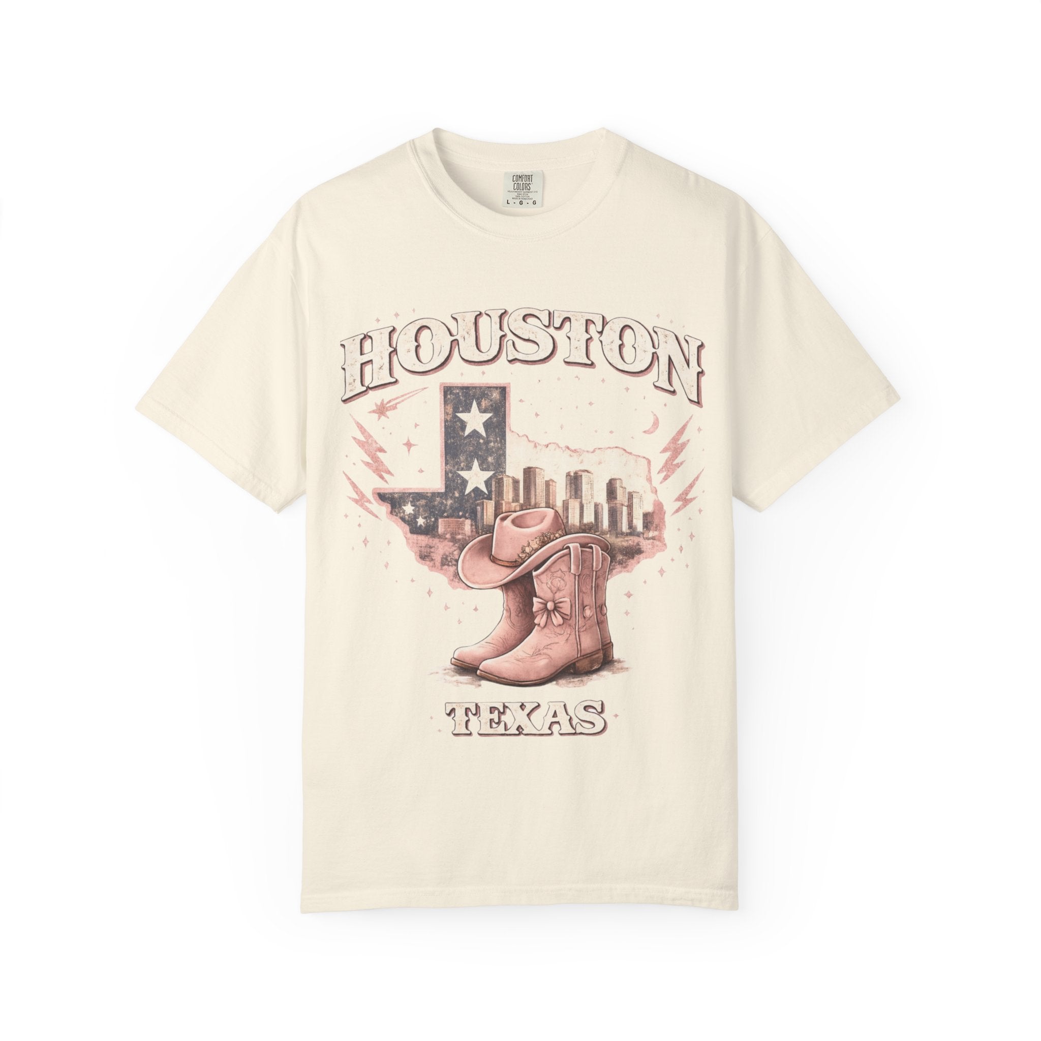 Houston Texas Cowgirl Boots T‑Shirt | Vintage Western Tee | Cowgirlie Style