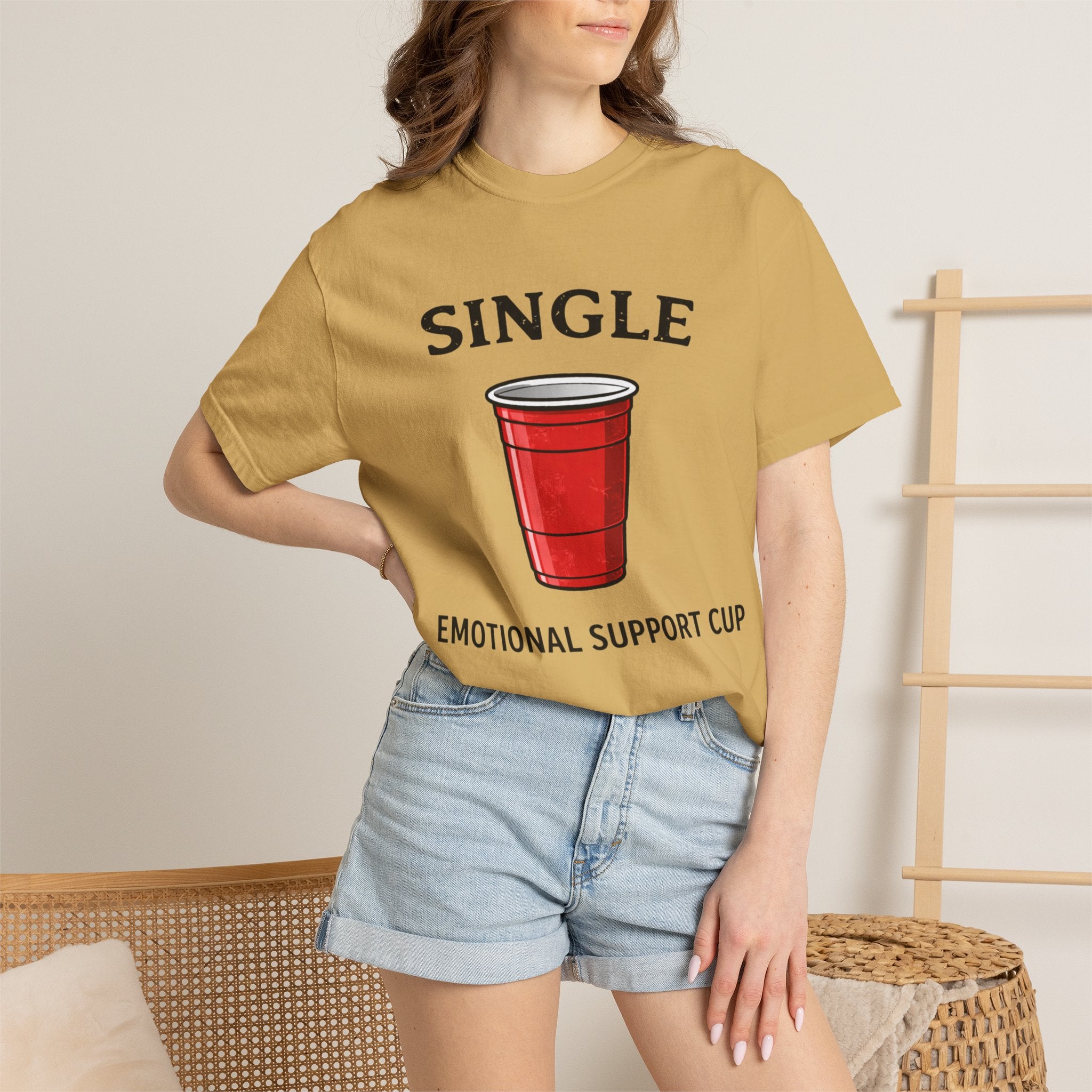 Single | Emotional Support Cup | Viral | Funny T-Shirt