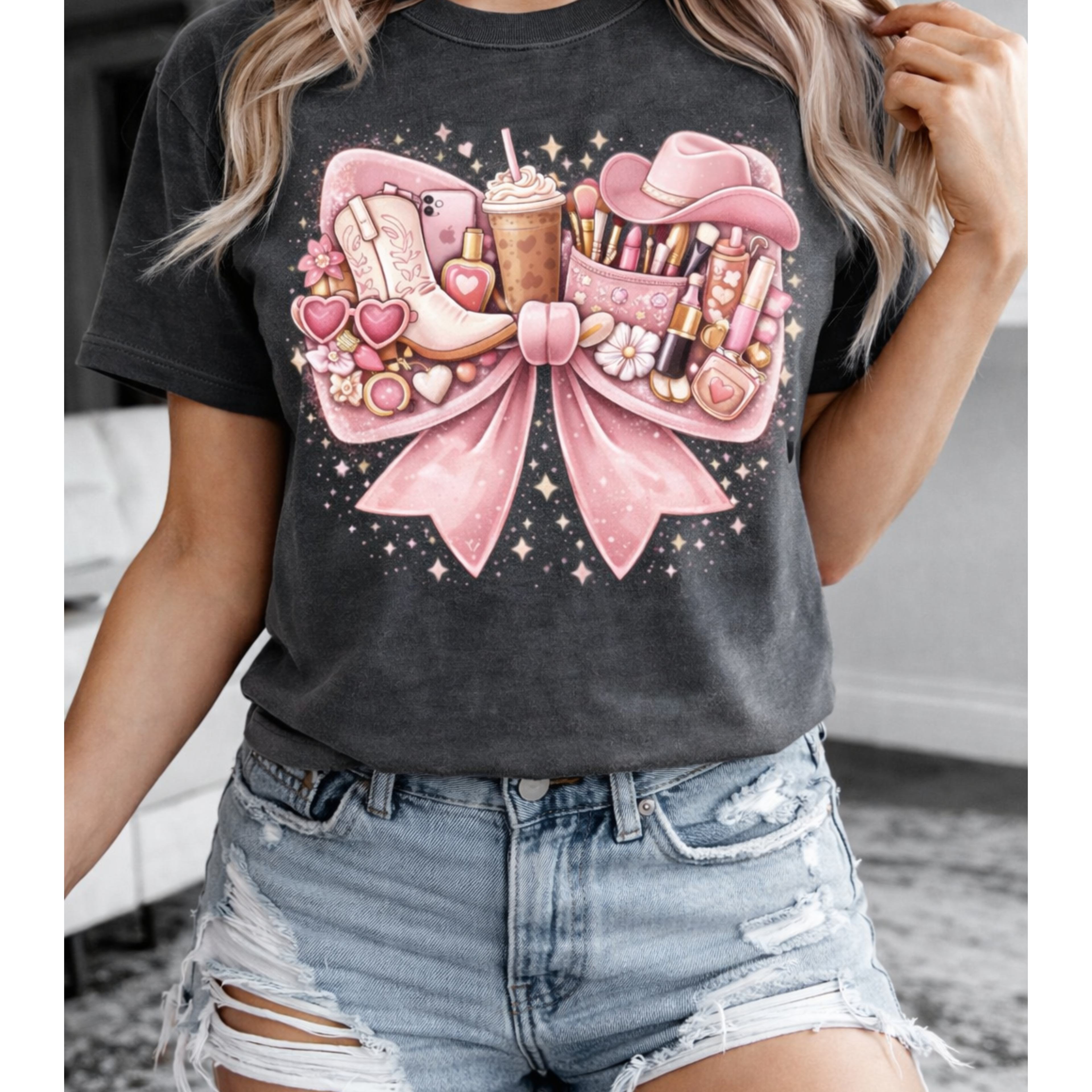 Girlie Bow Graphic Tee | Southern Girlie Shirt | Cute Southern Tee