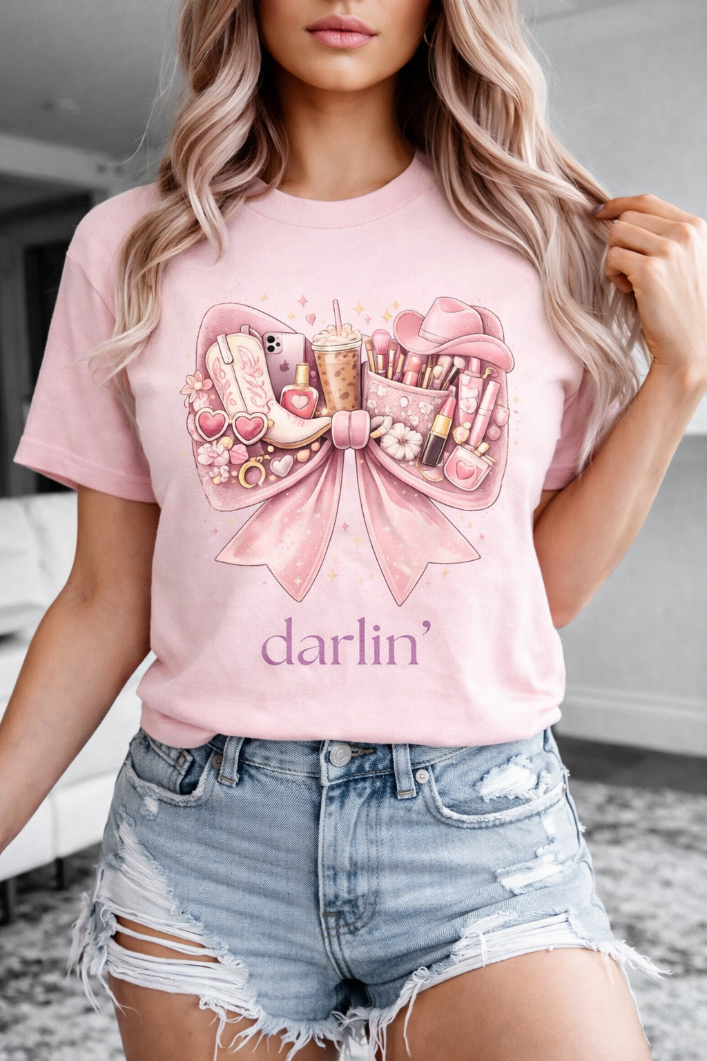 A Darlin’ Pink Bow| Southern Girlie Graphic T-Shirt