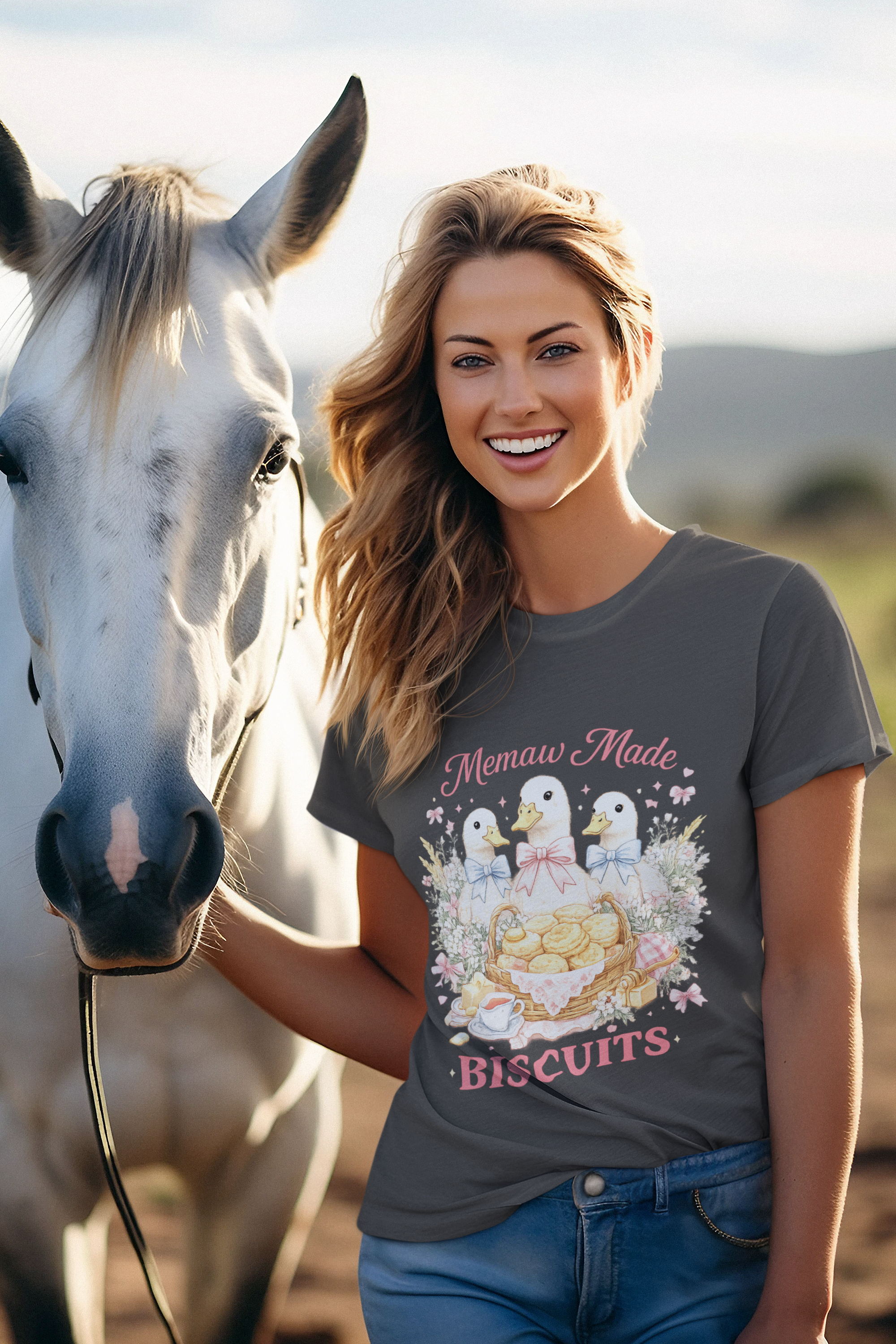 "Memaw Made Biscuits" Funny T-Shirt | Southern Girlie | Cute Ducks