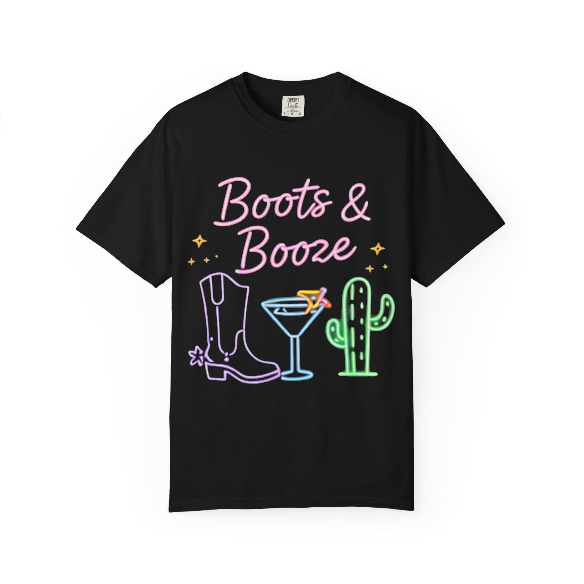 Country Giriel Neon Sign Tee-Shirt | Southern Girlie| Boots & Booze Graphic