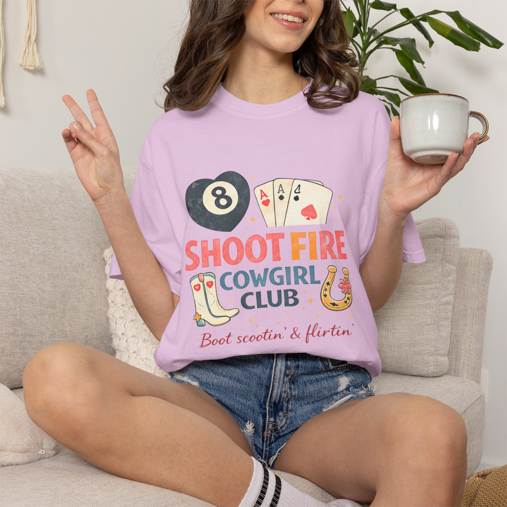 "Shoot Fire"  Southern Girlie |Cowgirl Club T-Shirt