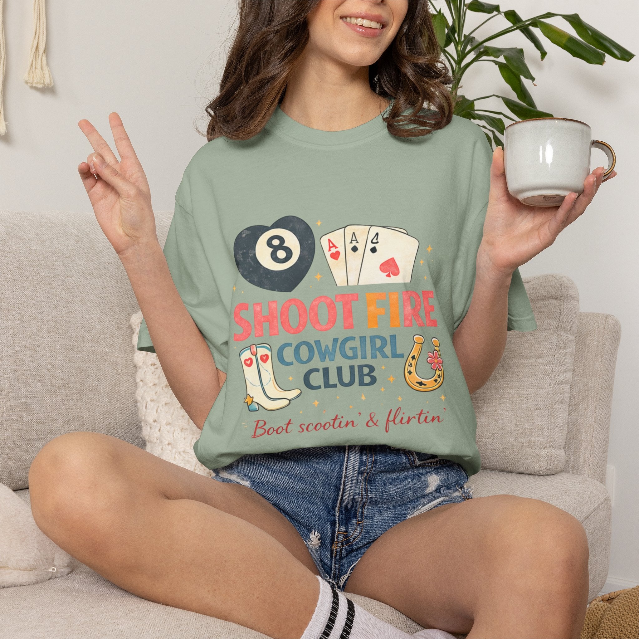 "Shoot Fire"  Southern Girlie |Cowgirl Club T-Shirt