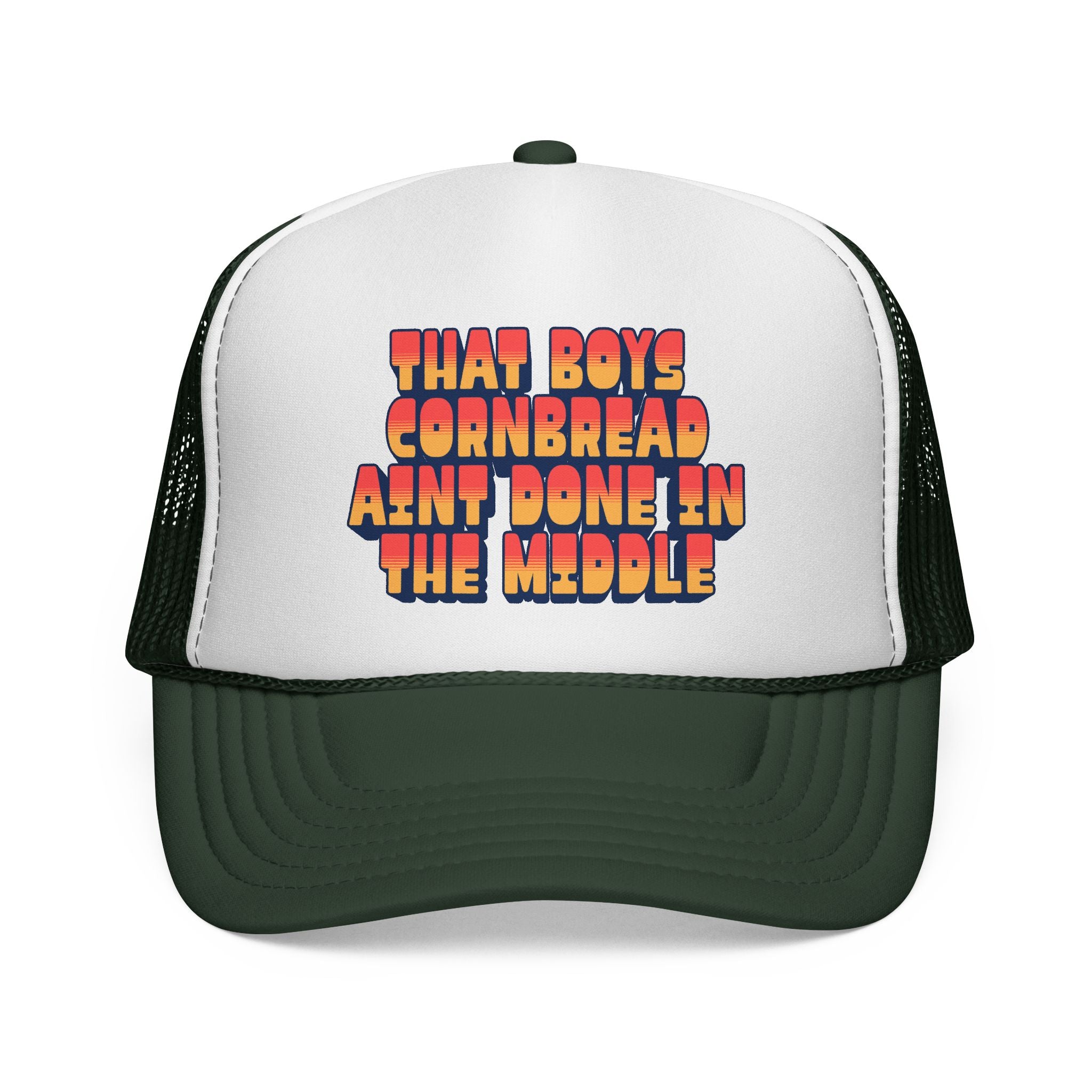 Trucker Cap | "That Boy's Cornbread Ain't Done in the Middle" Retro Mesh Hat