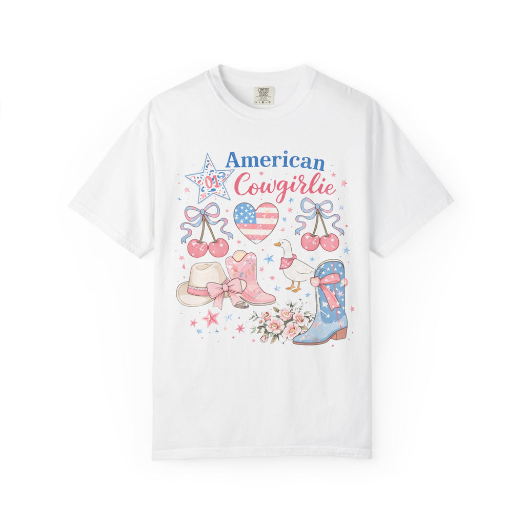 American Cowgirl Graphic T‑Shirt | Patriotic Cowgirl Viral T-Shirt