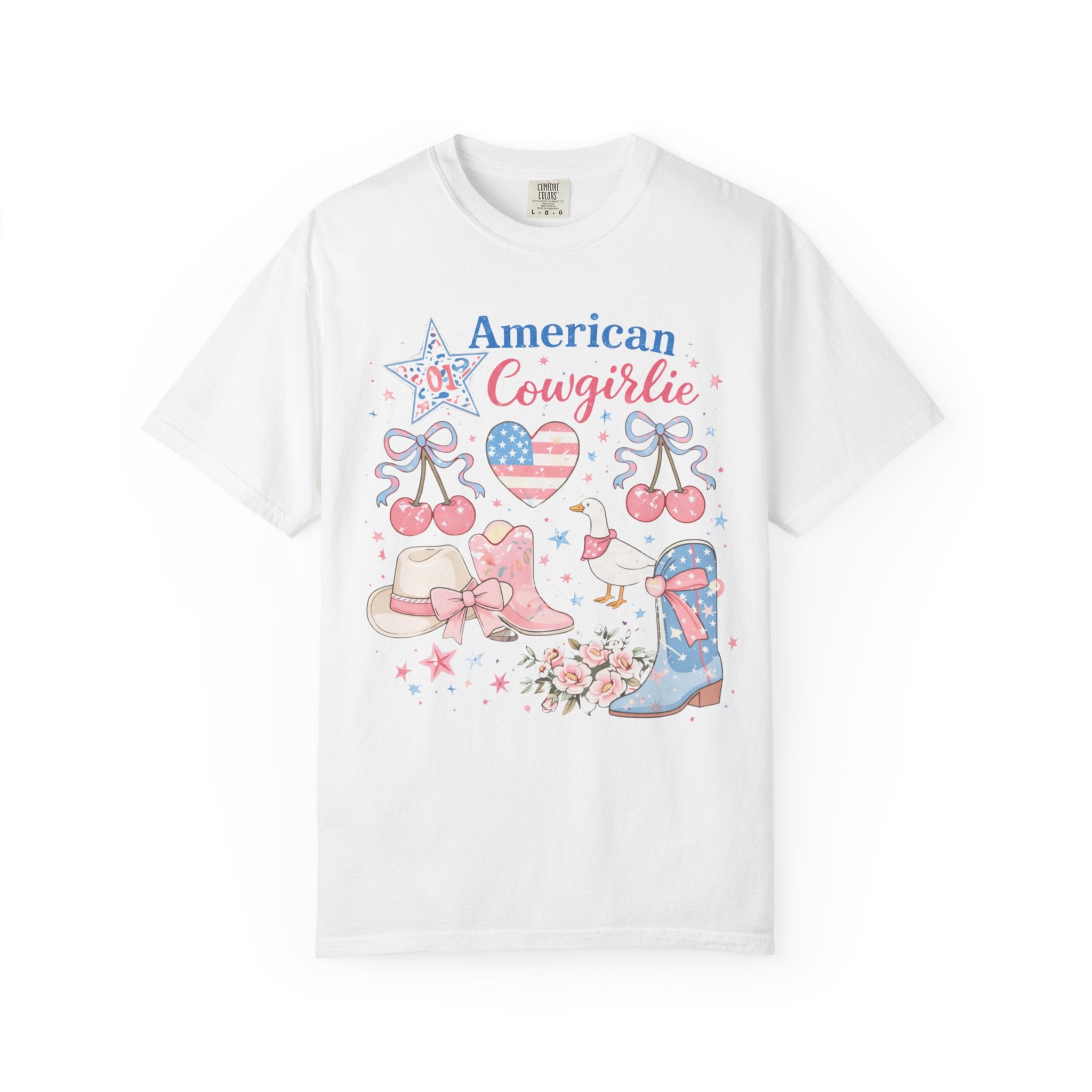 American Cowgirl Graphic T‑Shirt | Patriotic Cowgirl Viral T-Shirt