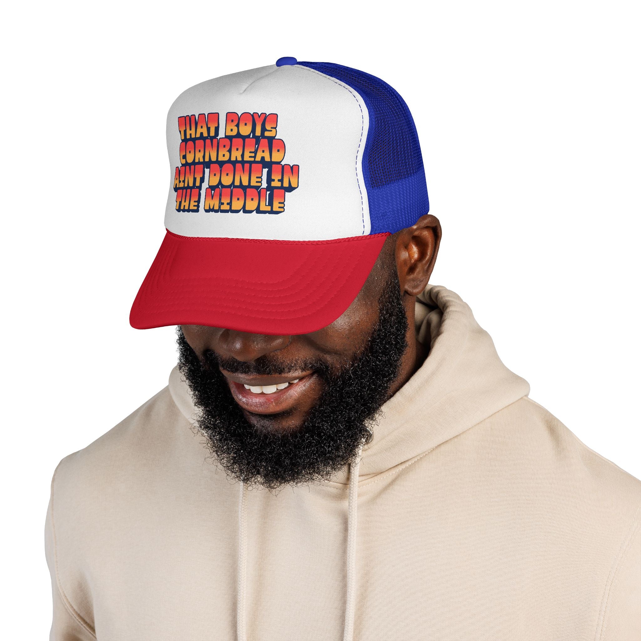 Trucker Cap | "That Boy's Cornbread Ain't Done in the Middle" Retro Mesh Hat