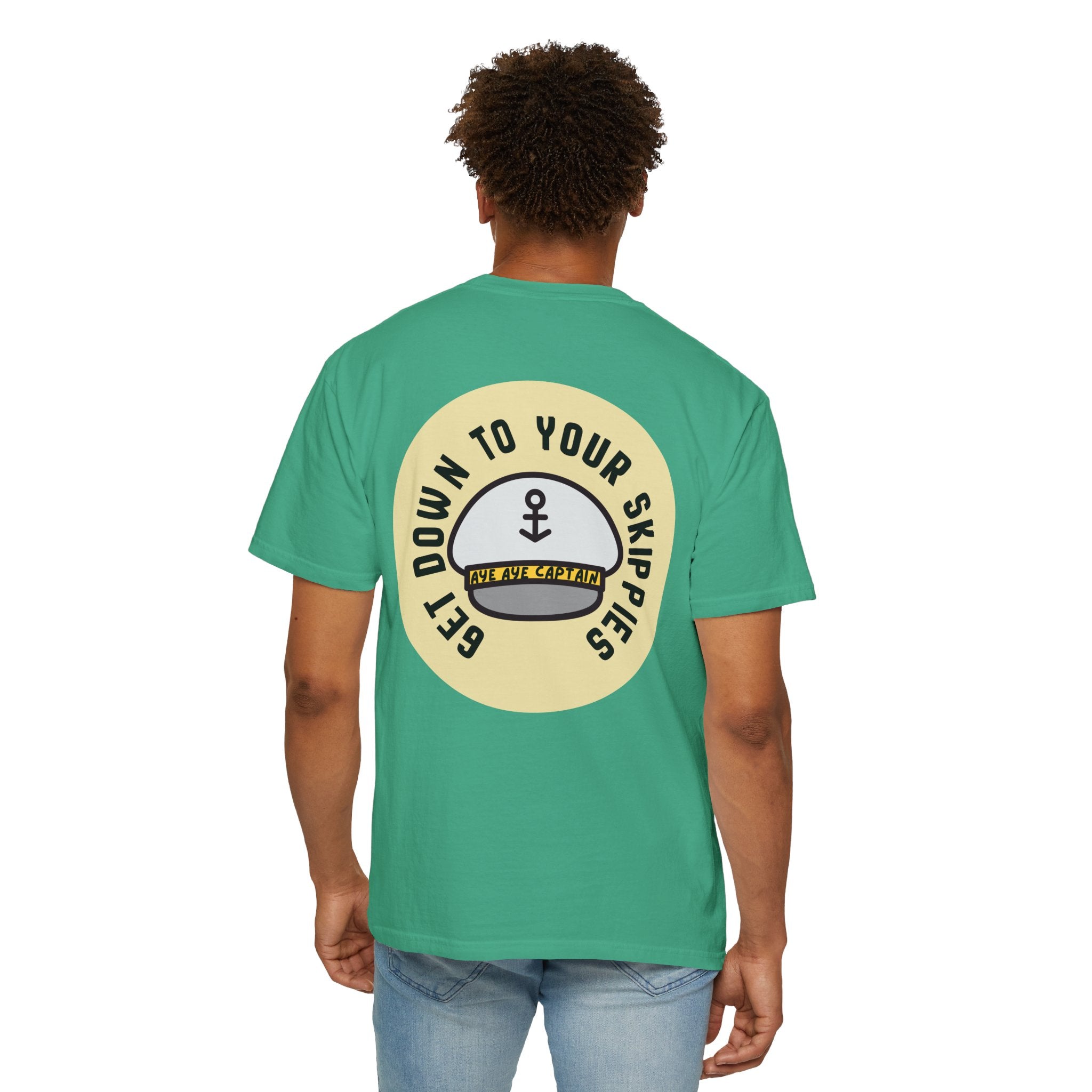 Aye Aye Captain Tee-Shirt | "Get Down to Your Skippies" Nautical Graphic Tee