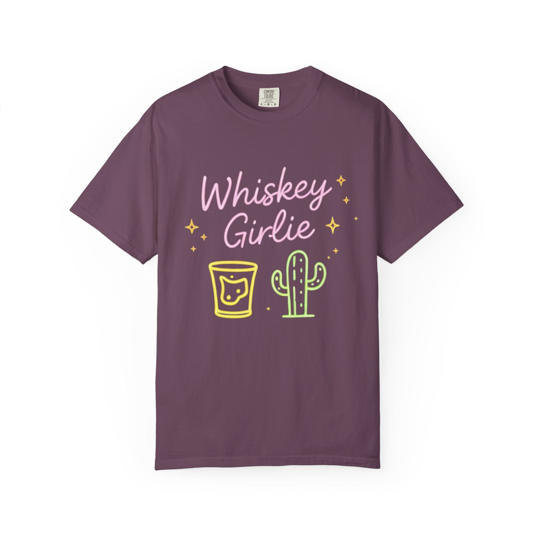Whiskey Girlie| Southern Tee-Shirt — Neon Cactus & Shot Glass Graphic