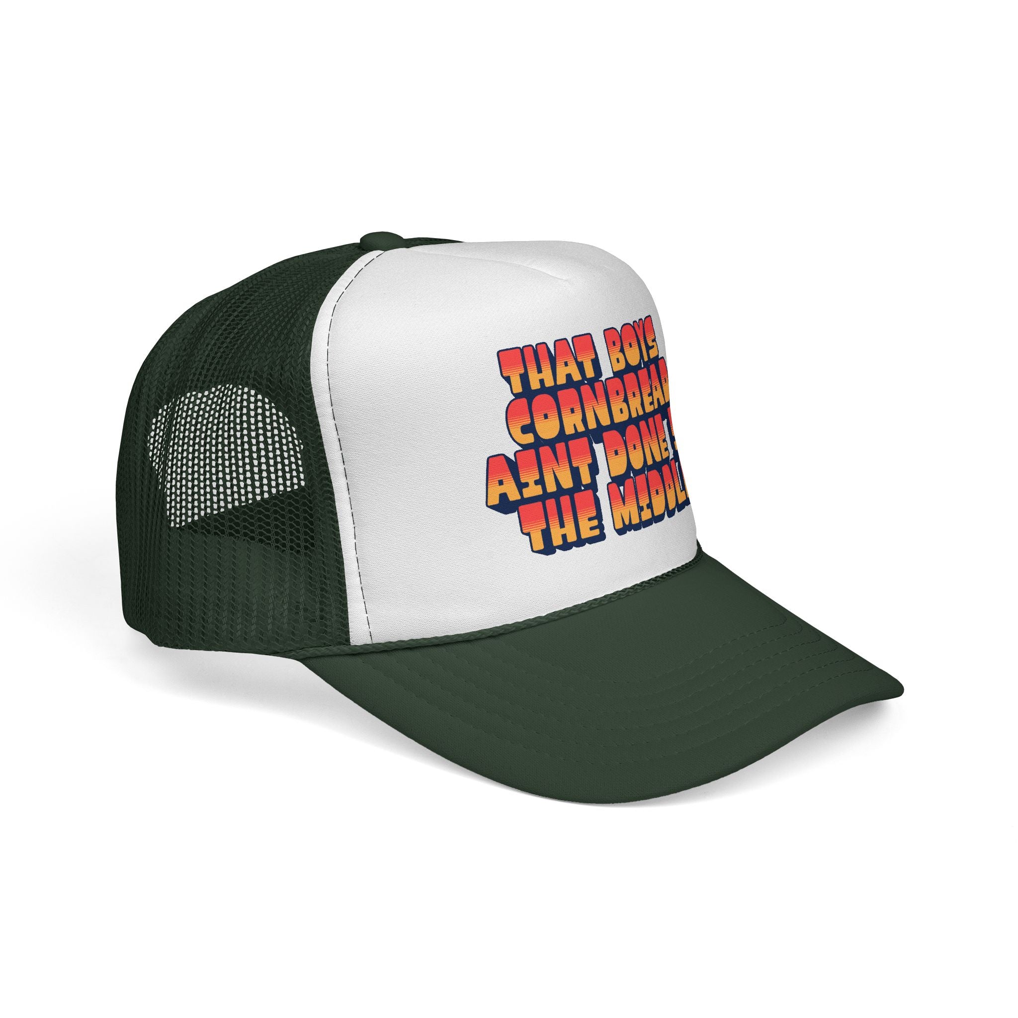 Trucker Cap | "That Boy's Cornbread Ain't Done in the Middle" Retro Mesh Hat