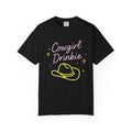 Cowgirl Drinkie | Southern Girlie T-Shirt | Retro Neon Hat Graphic