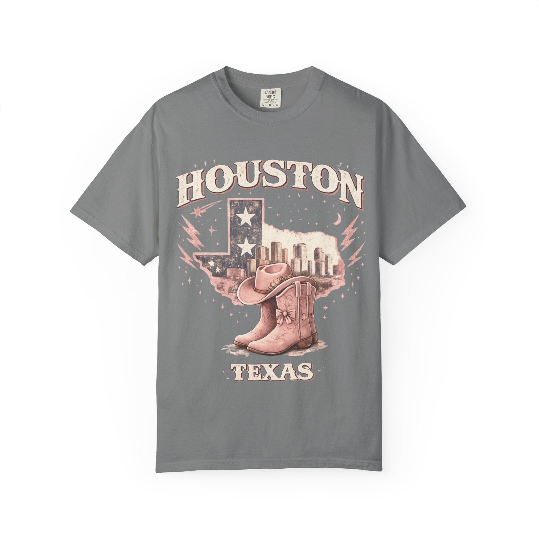 Houston Texas Cowgirl Boots T‑Shirt | Vintage Western Tee | Cowgirlie Style
