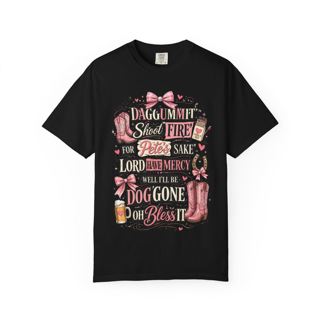 Southern Graphic Tee-Shirt | "Daggummit Shoot Fire "| Country Cowgirlie Design