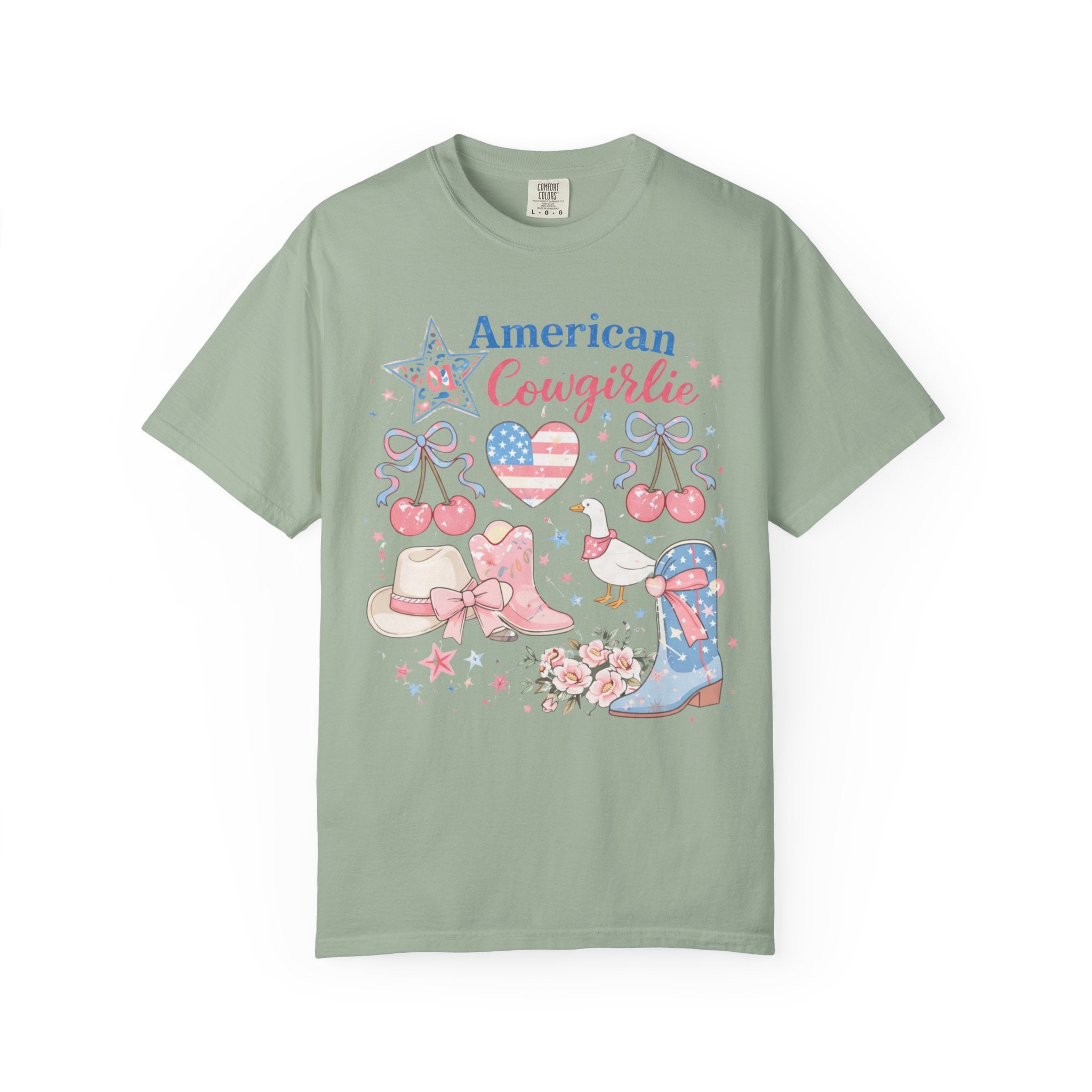 American Cowgirl Graphic T‑Shirt | Patriotic Cowgirl Viral T-Shirt