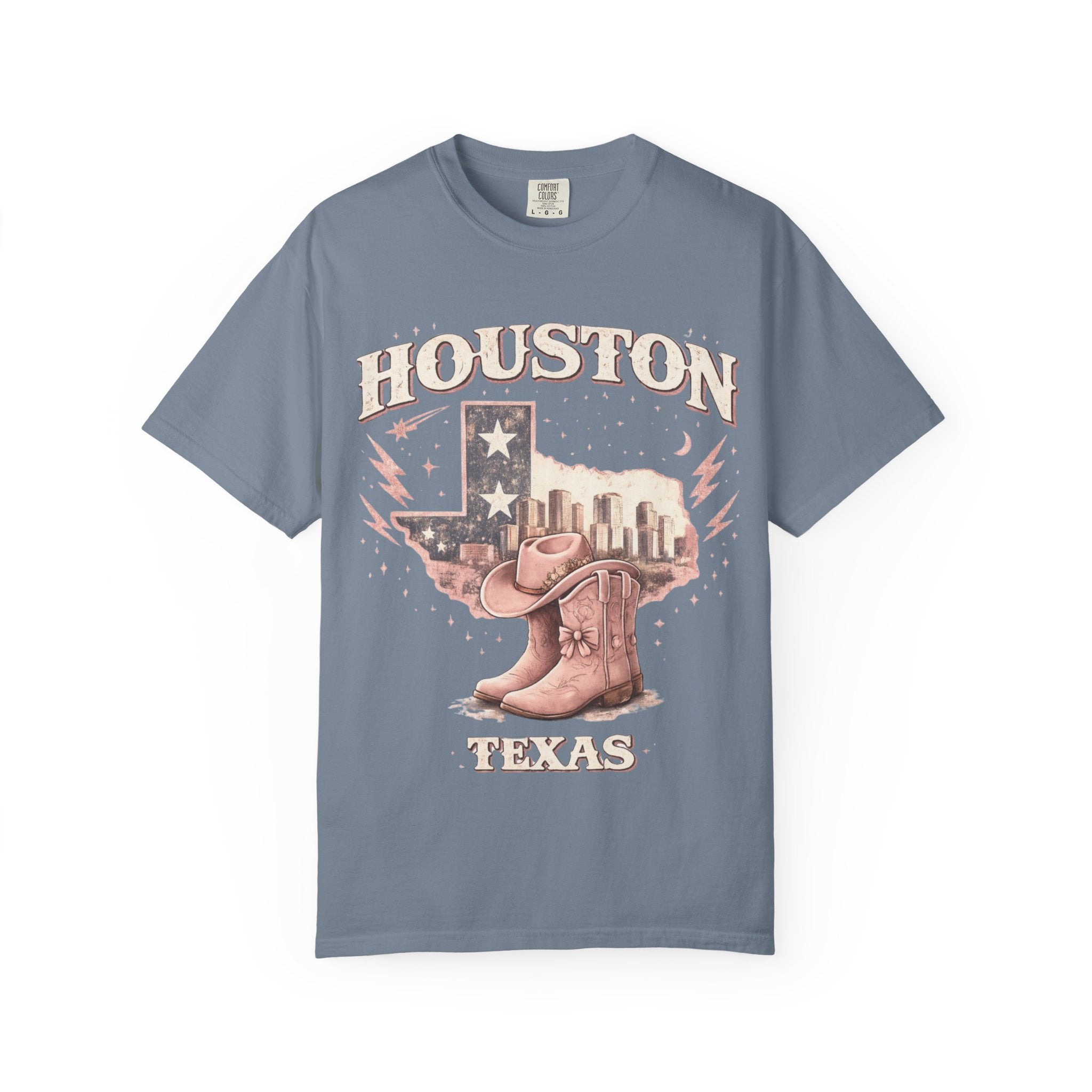 Houston Texas Cowgirl Boots T‑Shirt | Vintage Western Tee | Cowgirlie Style