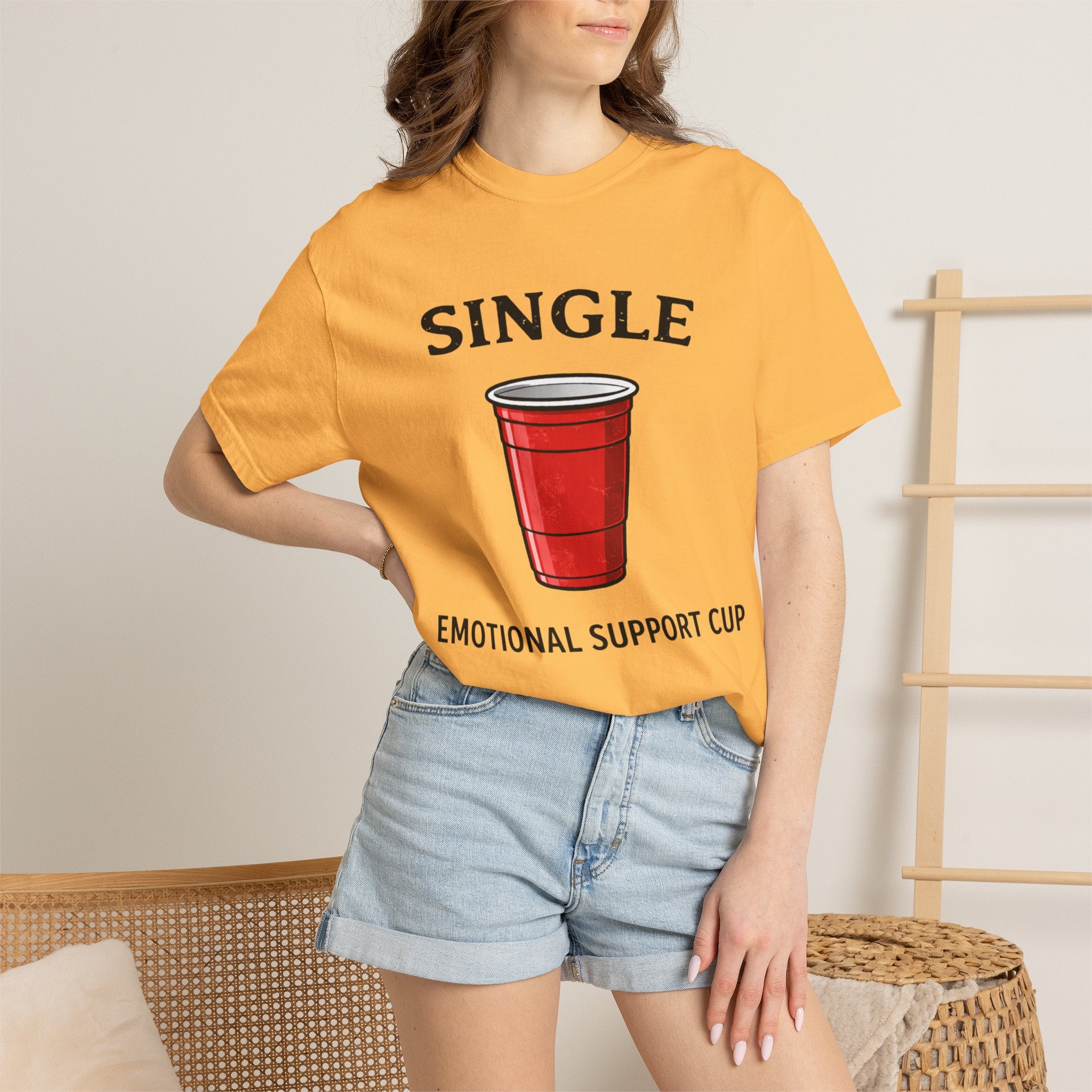 Single | Emotional Support Cup | Viral | Funny T-Shirt