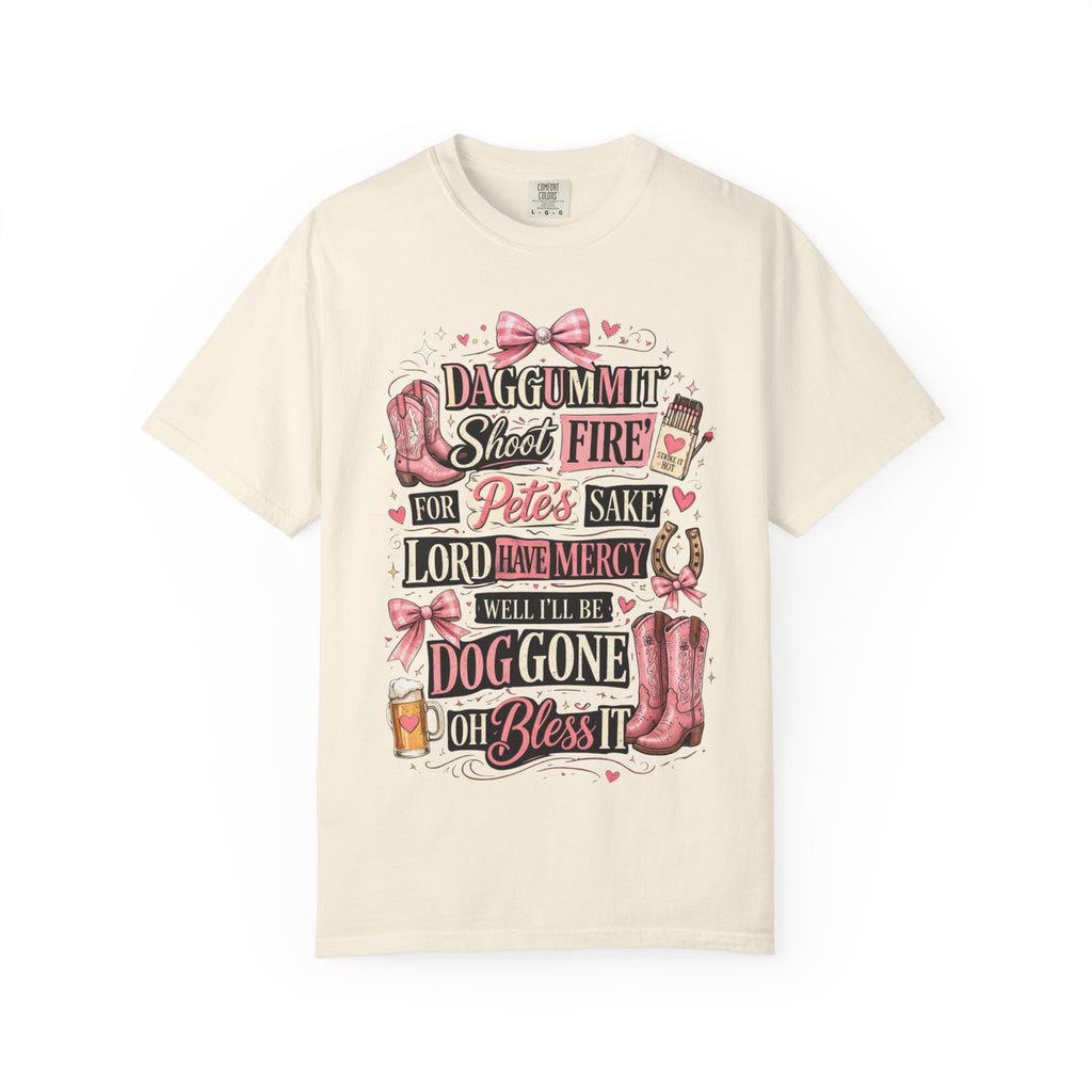 Southern Graphic Tee-Shirt | "Daggummit Shoot Fire "| Country Cowgirlie Design