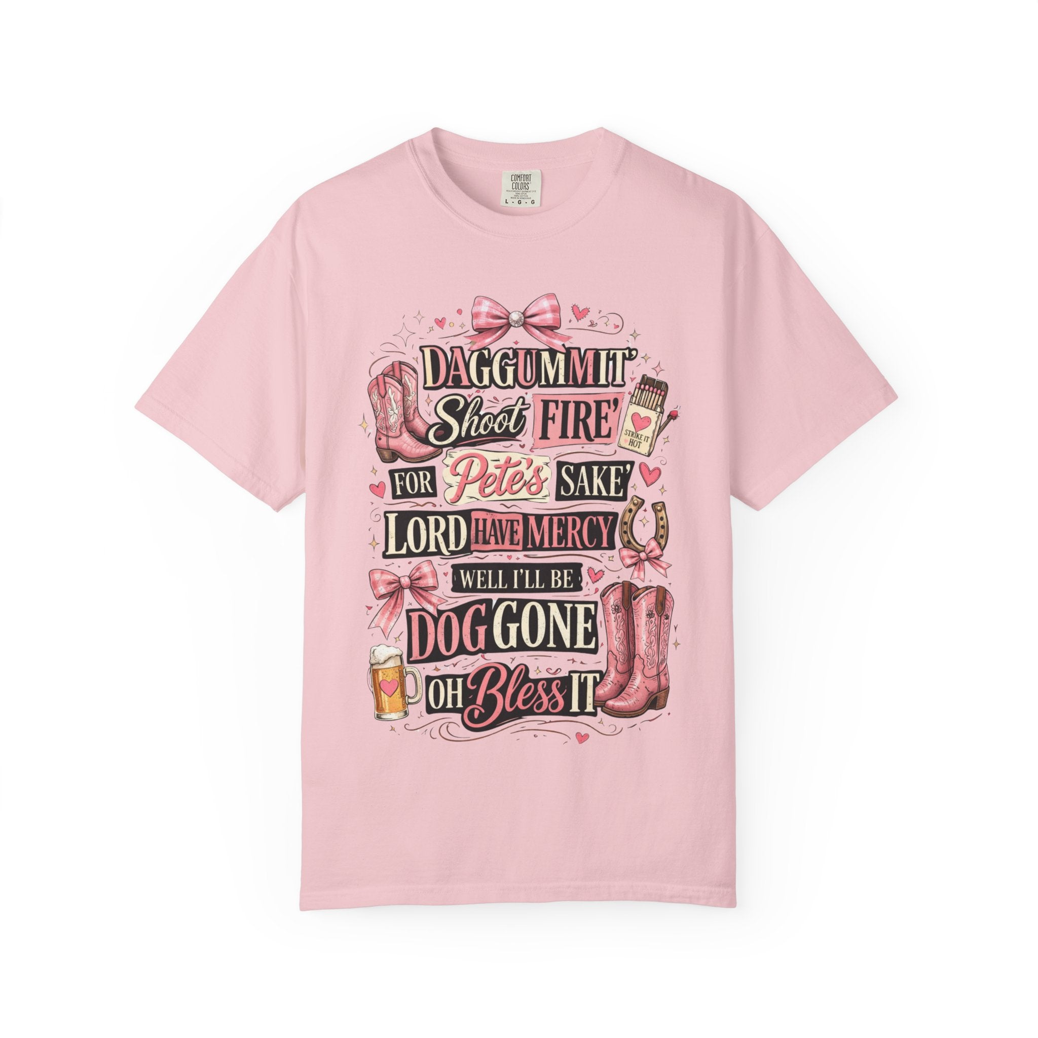 Southern Graphic Tee-Shirt | "Daggummit Shoot Fire "| Country Cowgirlie Design