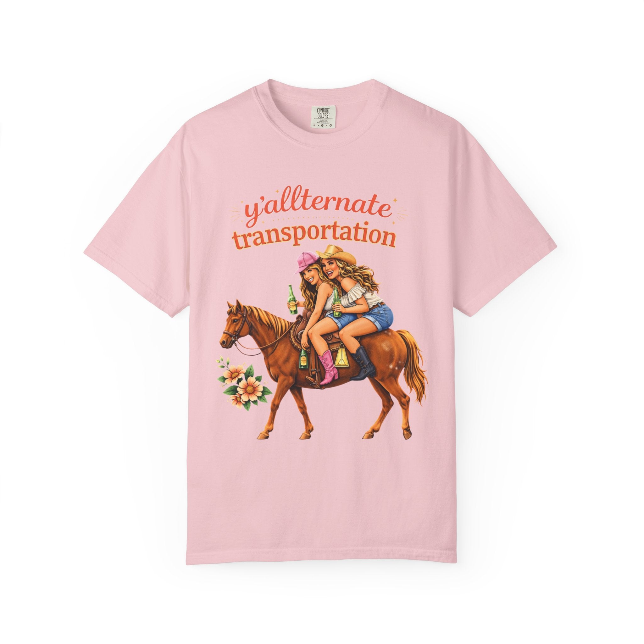 Y'allternate Transportation Viral-Tee | Southern Besties on Horseback| Bestfriends