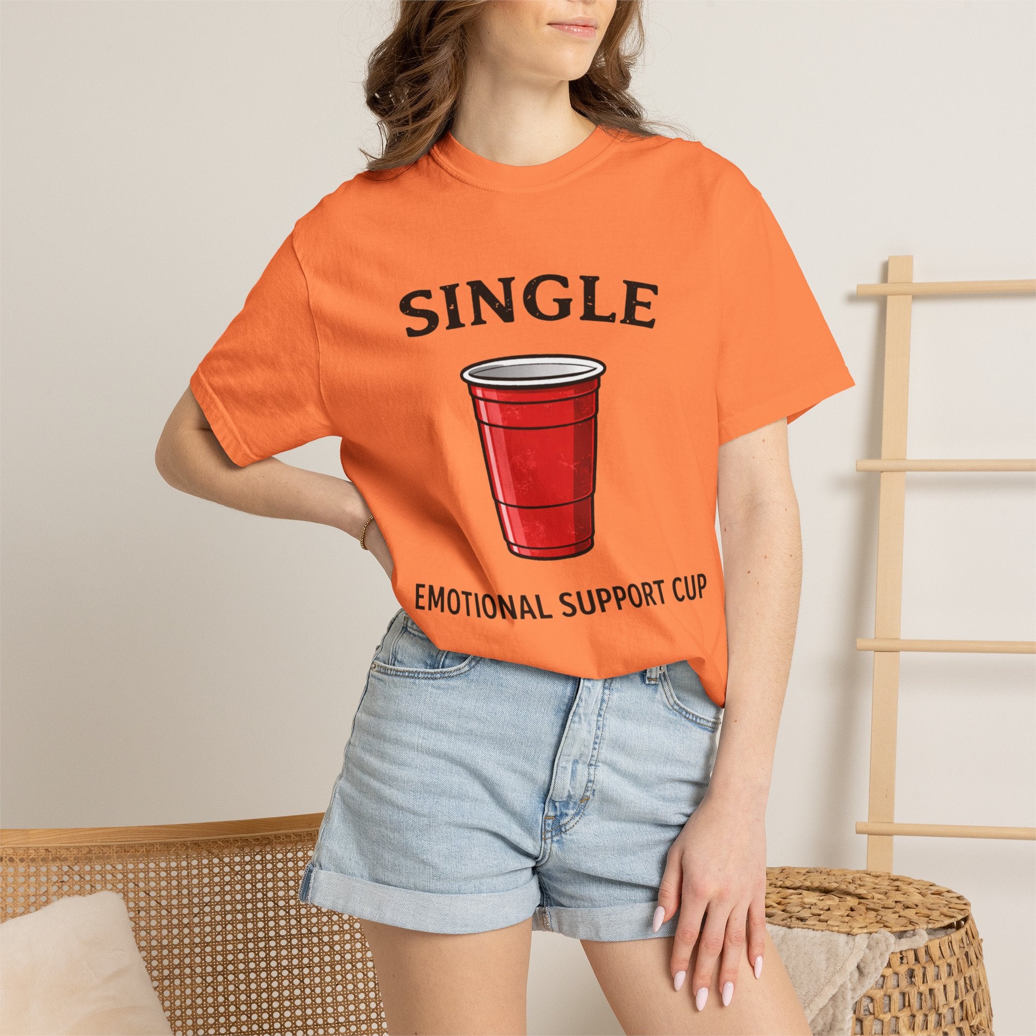 Single | Emotional Support Cup | Viral | Funny T-Shirt