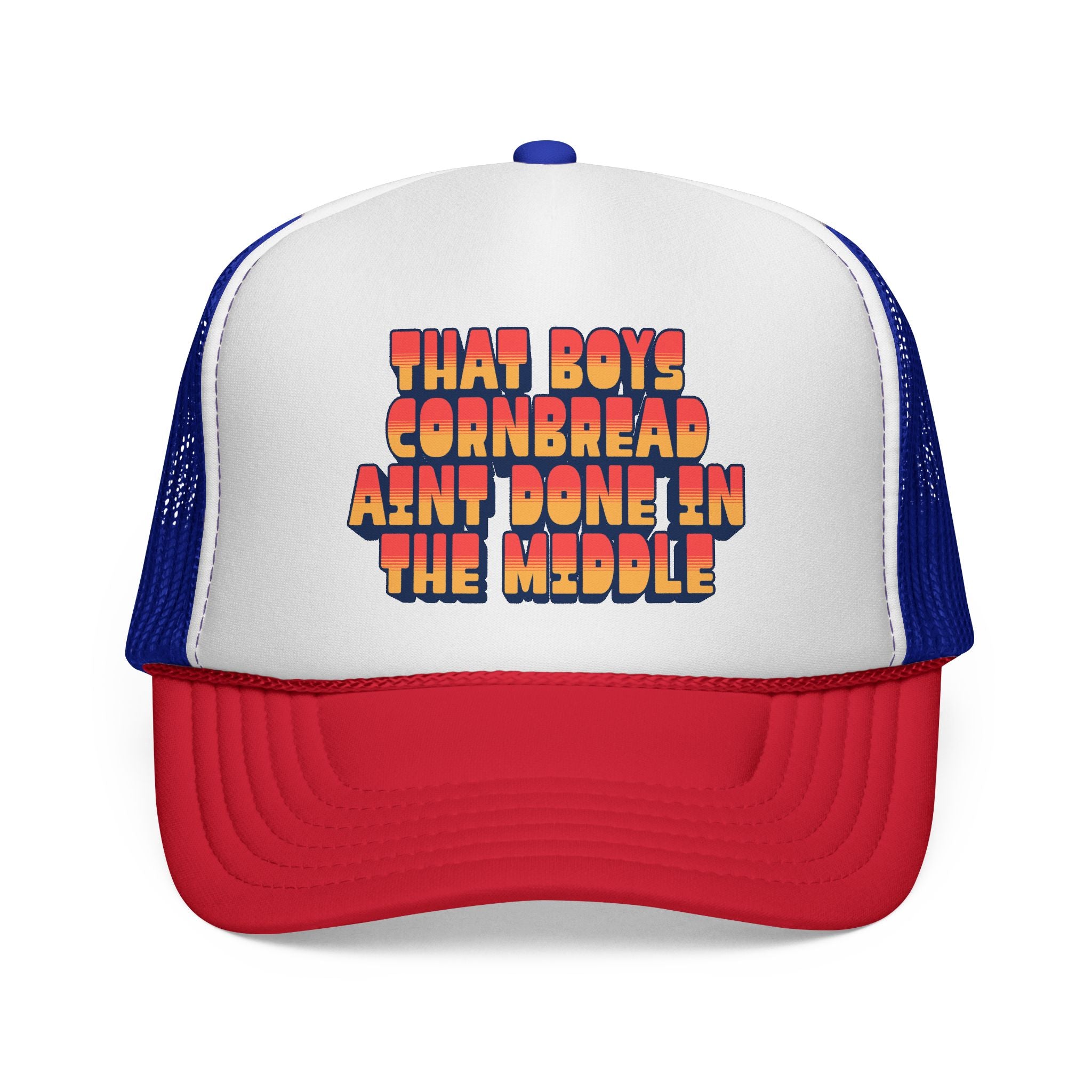 Trucker Cap | "That Boy's Cornbread Ain't Done in the Middle" Retro Mesh Hat