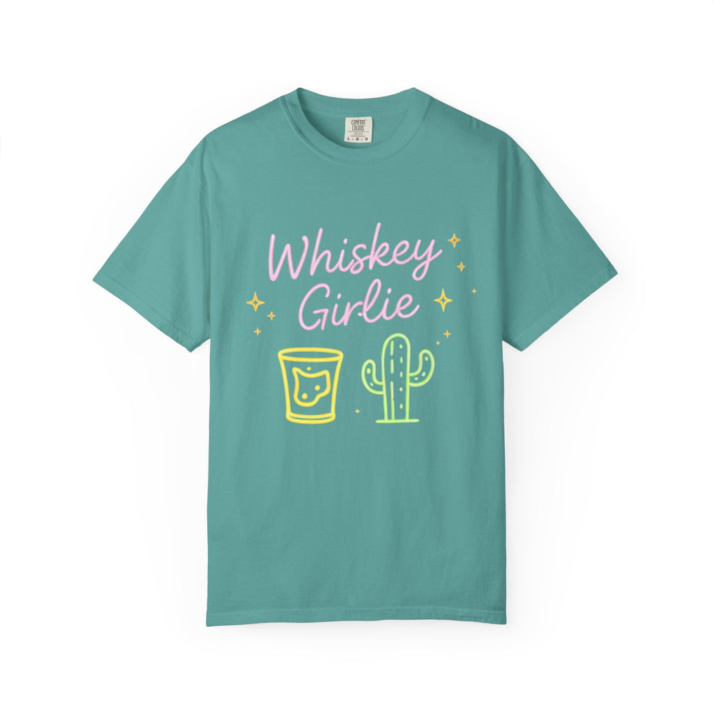 Whiskey Girlie| Southern Tee-Shirt — Neon Cactus & Shot Glass Graphic