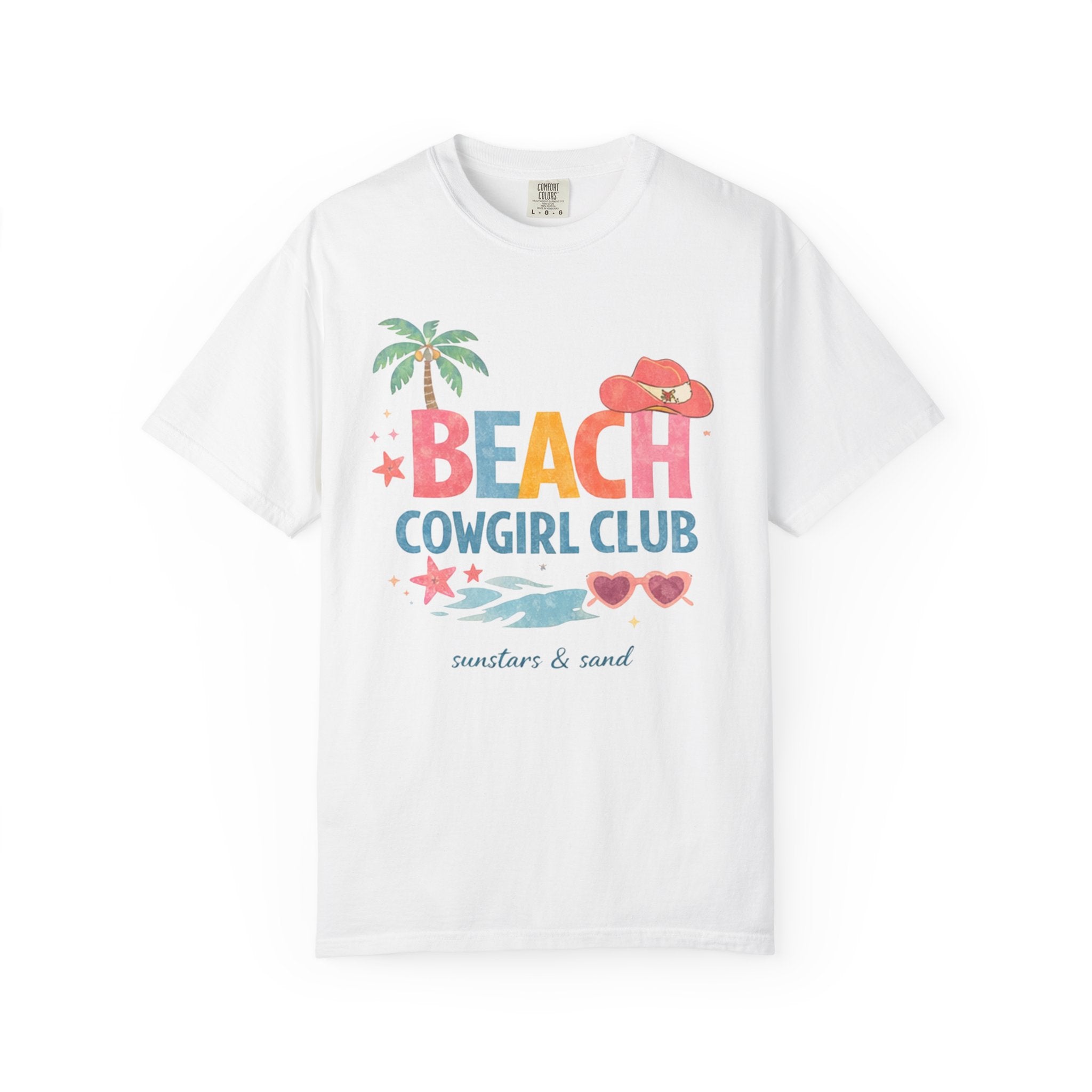 Beachy Southern Cowgirl Club T-Shirt| 'Suntans & Sand' Summer Graphic Tee