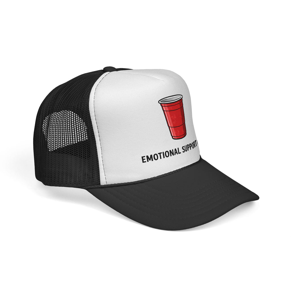 Emotional Support Cup Trucker Hat | Funny Red Solo Party Cap
